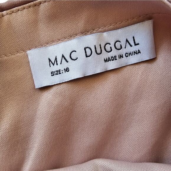 Mac Duggal Pink Blush Gown Dress Mid Length Spaghetti Strap Size 16 - Picture 7 of 7